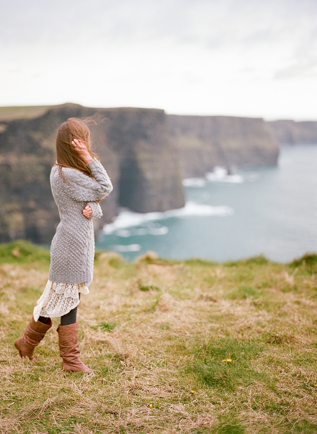 Ireland film portrait session at the Cliffs of Moher- Abby Grace Photography