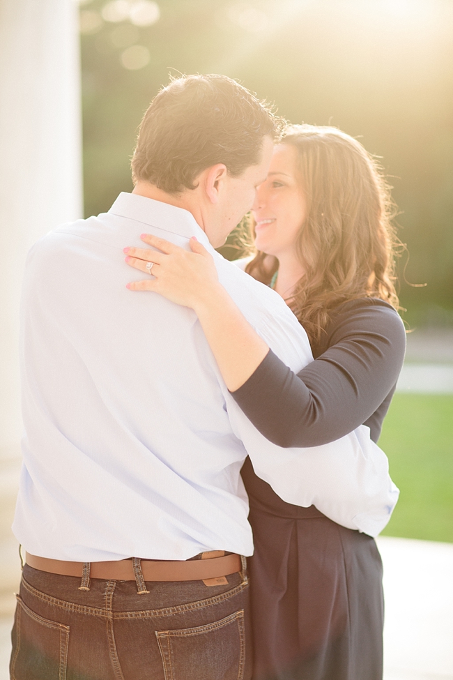 Sunrise engagement session at the Jefferson Memorial- Abby Grace Photography