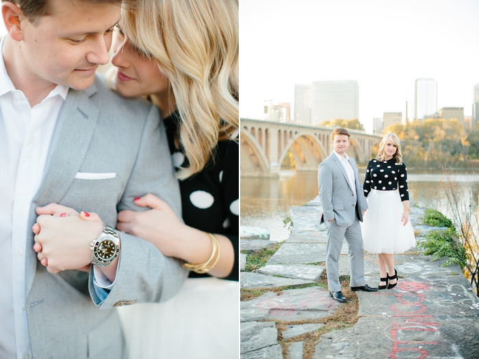 Chic Georgetown engagement session with tulle skirt- Abby Grace Photography
