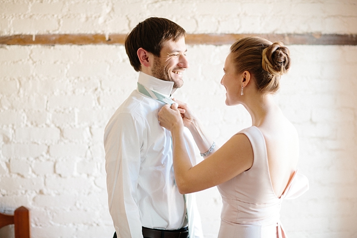 New York City High Line elopement with pink wedding gown - Abby Grace Photography