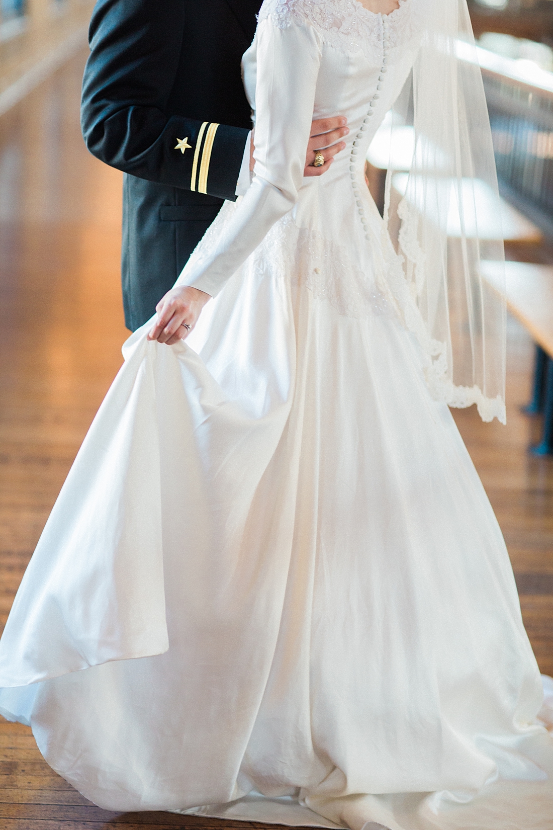 Coral + navy US Naval Academy wedding | Abby Grace Photography