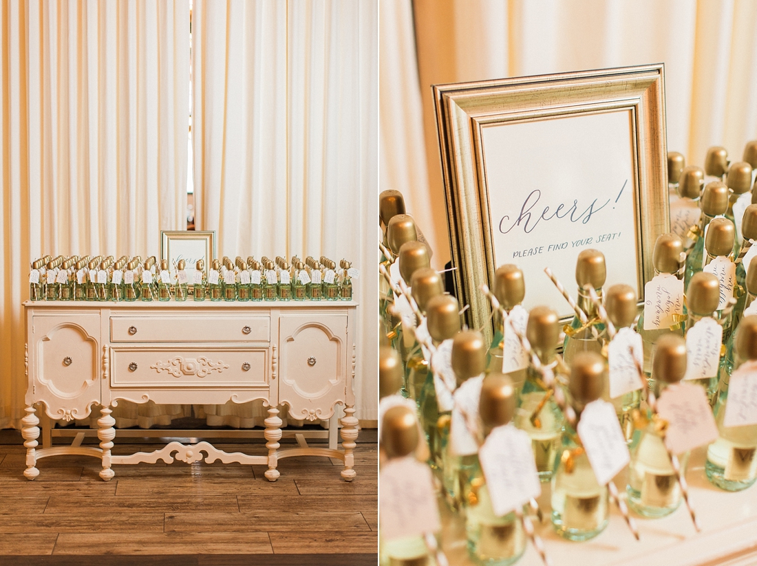 Mini champagne wedding favors | Abby Grace