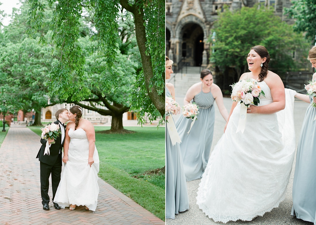 Georgetown University soft pink wedding portraits | Abby Grace Photography