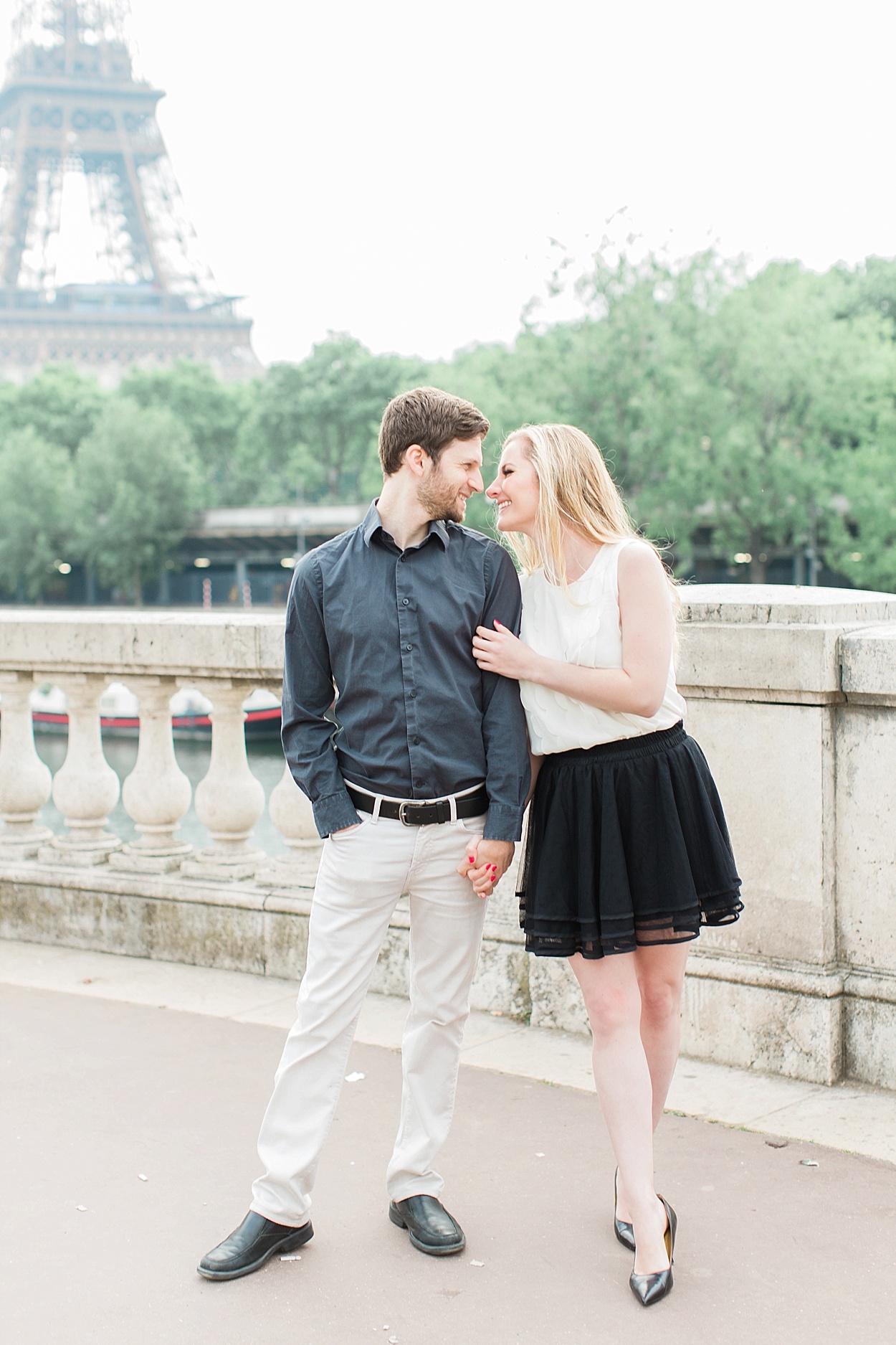 romantic Paris, France portraits on the Seine | Abby Grace Photography