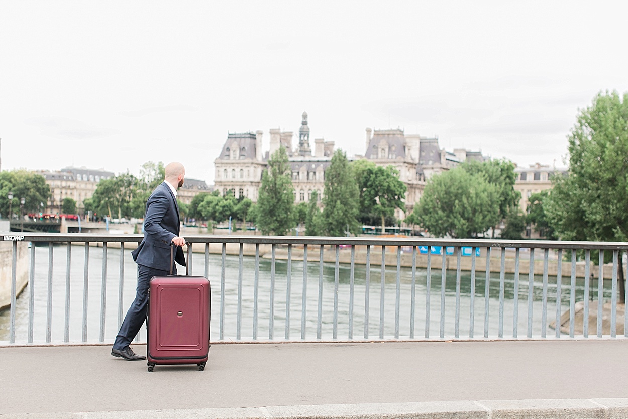 Delsey luggage in Paris | Cruise Lite Hardside in Burgundy | Abby Grace