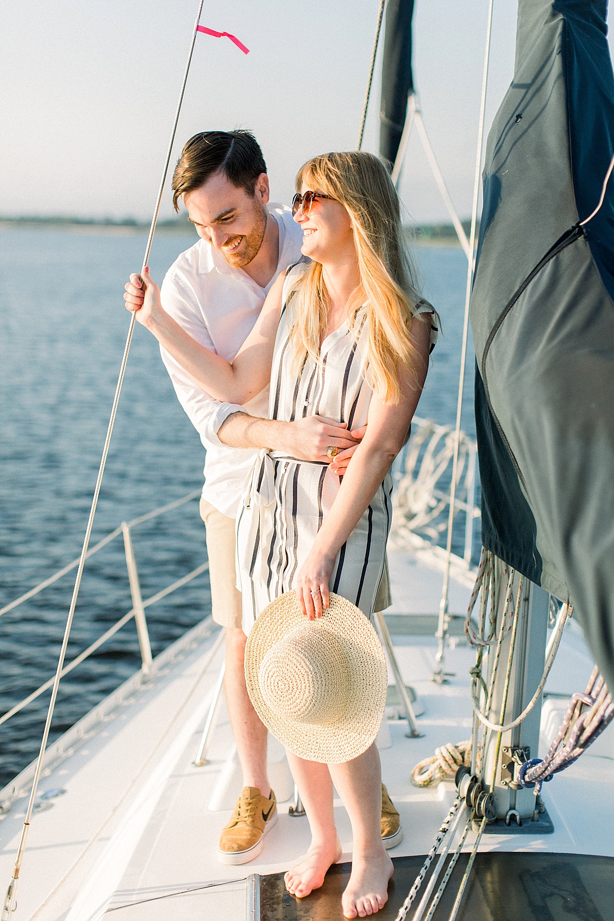 Sailboat engagement session at sunrise by Abby Grace