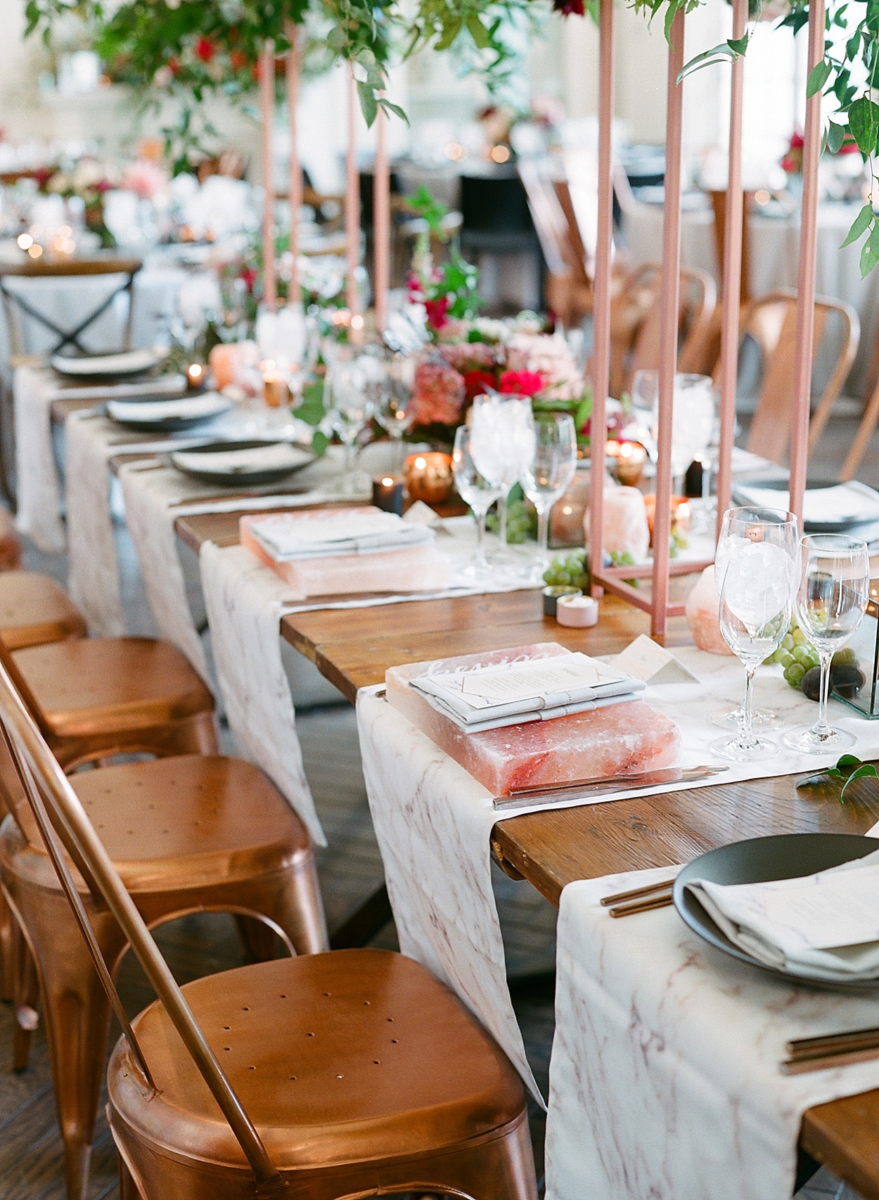 Himalayan salt, copper & marble wedding at DC's DAR | photograph by Abby Grace