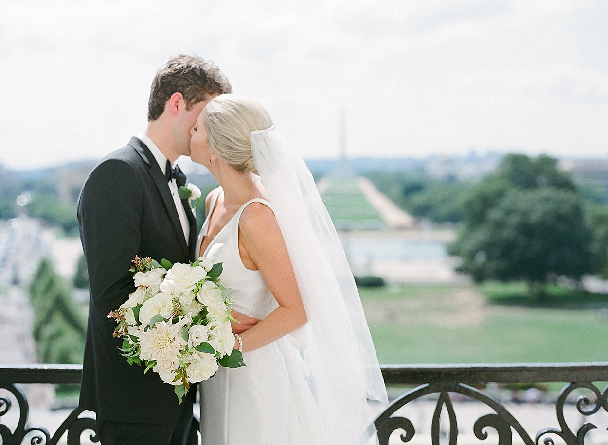 Speaker's balcony wedding portraits at the US Capitol | Abby Grace Photography
