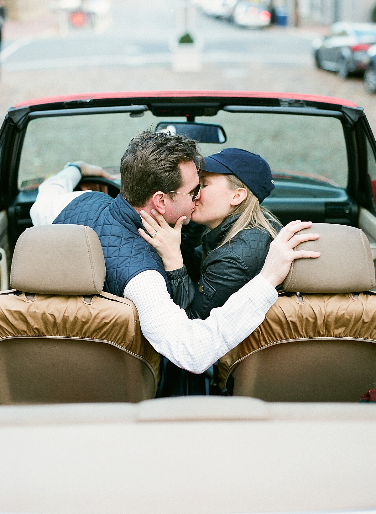 Vintage BMW anniversary session in Old Town Alexandria | fine art film photographer Abby Grace