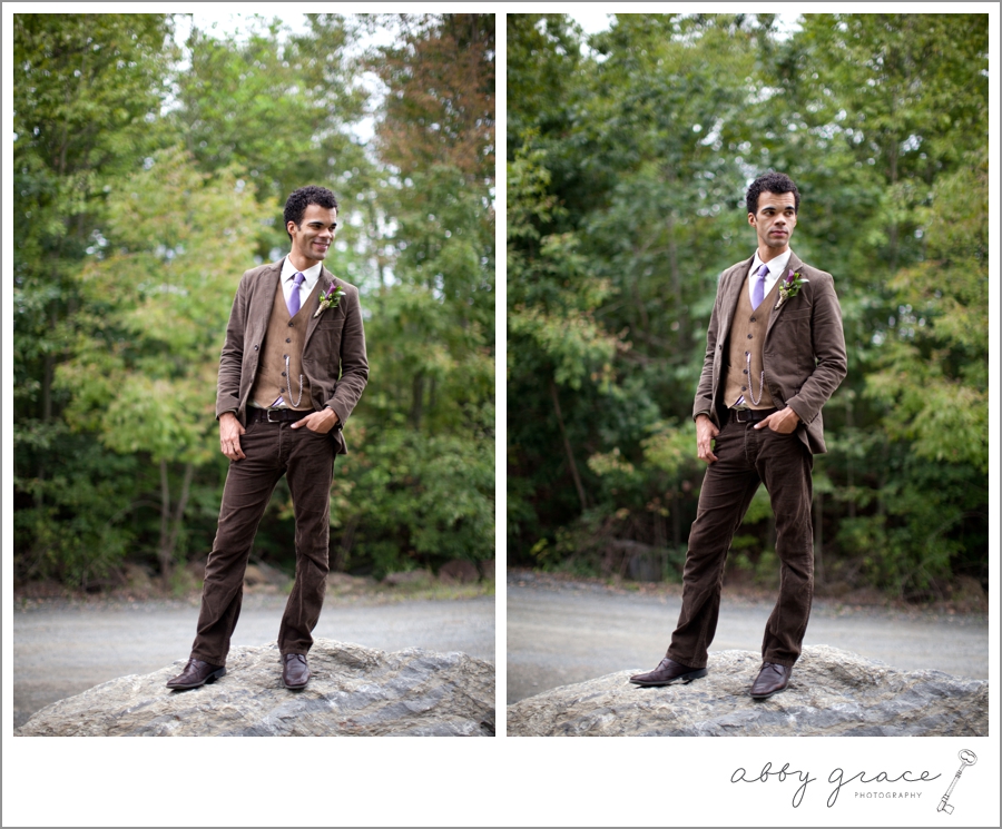 Harry Potter wedding inspiration shoot groom brown suit c