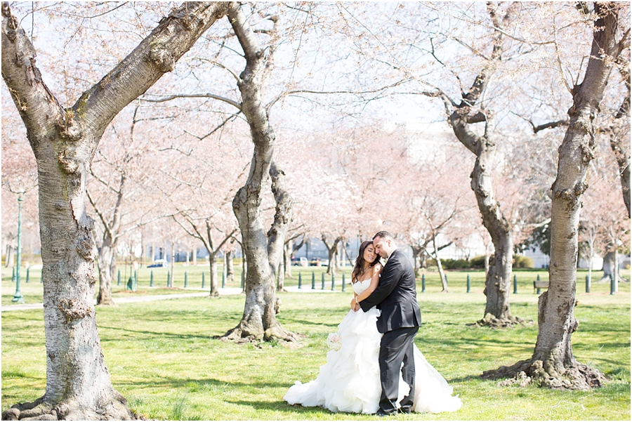 Washington DC cherry blossoms wedding photo- Abby Grace Photography