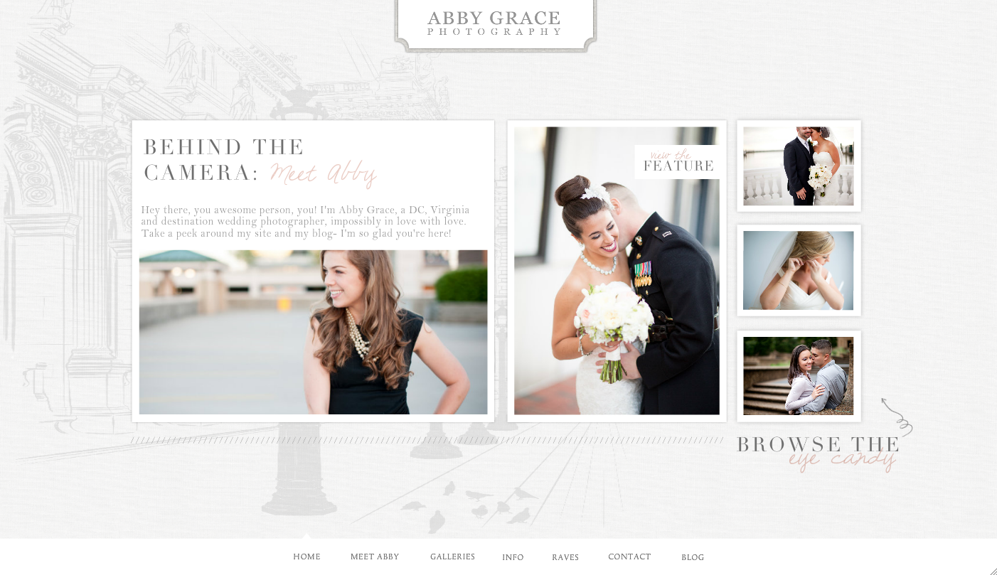 J Shipley Creative website design for Abby Grace Photography