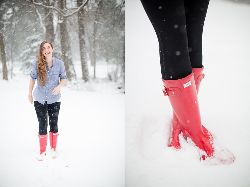 Classic glossy red Hunter rain boots- Abby Grace