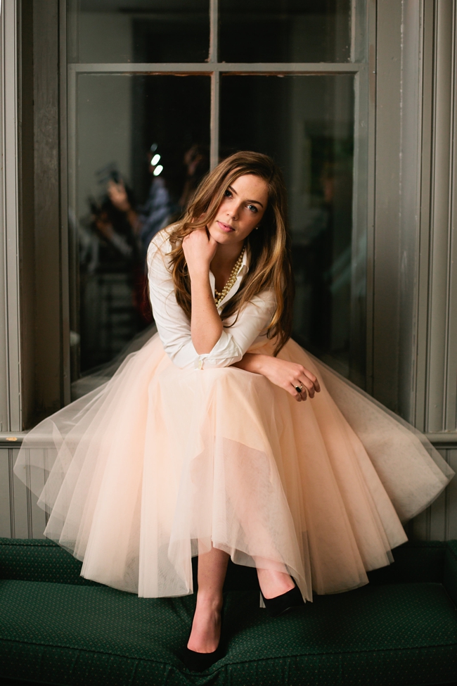 Classic blush pink tulle skirt- image by Ampersand Photography