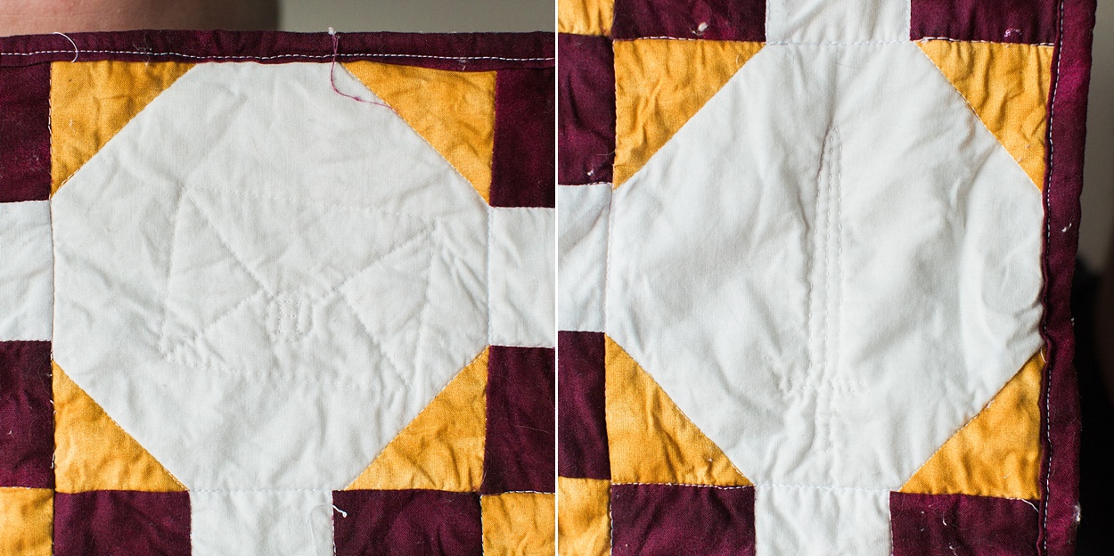 Harry Potter baby quilt | snowball + nine patch pattern | Abby Grace