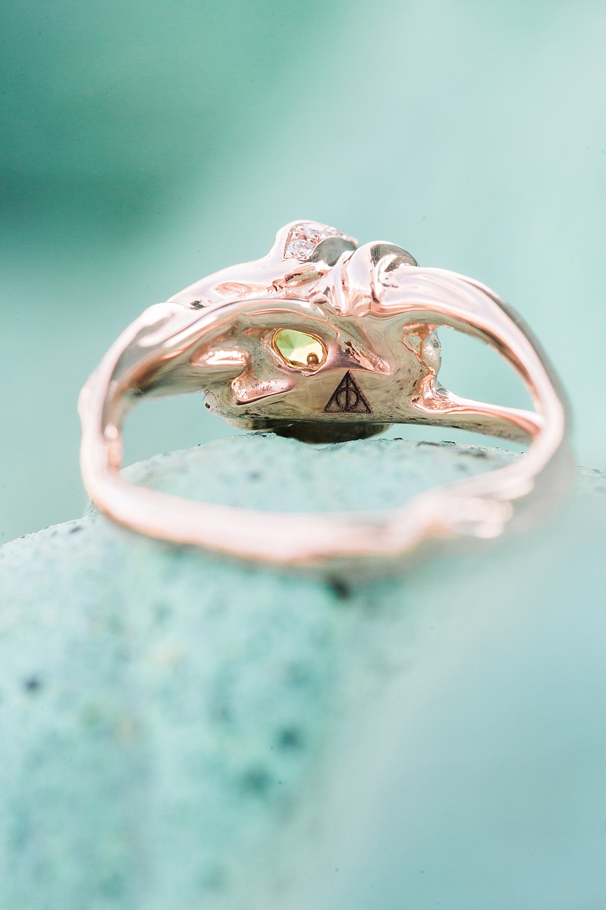 Harry Potter Deathly Hallows engagement ring | Abby Grace Photography