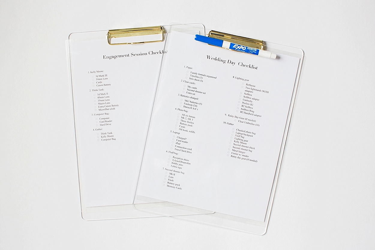 Equipment checklist for wedding photographers | Abby Grace