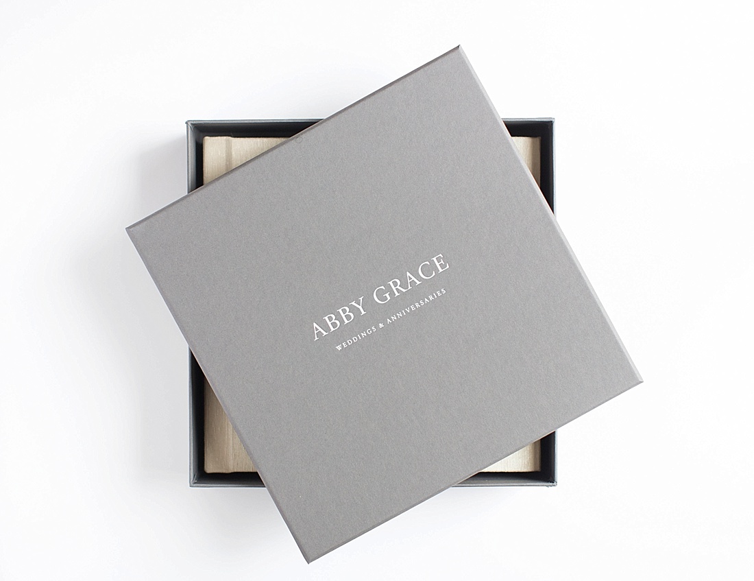 Leather Craftsmen wedding albums, Design Aglow packaging | Abby Grace